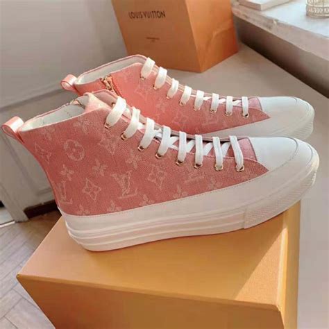 louis vuitton pink high top sneakers|authentic louis vuitton sneakers.